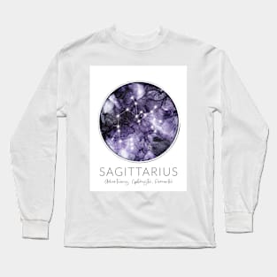 Sagittarius Zodiac Moon Constellation Long Sleeve T-Shirt